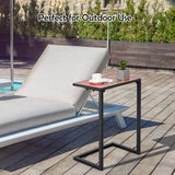 Costway | C-shaped Waterproof Outdoor Side End Table with Ceramic Top