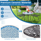 Costway | 3 Pieces Patio Bistro Set Outdoor Furniture Mosaic Table Chairs