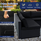 Costway | 10 Piece Outdoor Wicker Conversation Set with Seat and Back Cushions