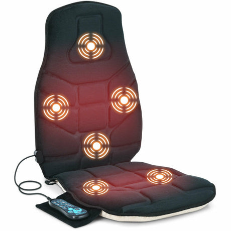 Costway | Seat Cushion Massager with Heat and 6 Vibration Motors for Home