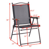 Costway | Set of 2 Patio Folding Sling Back Camping Deck Chairs