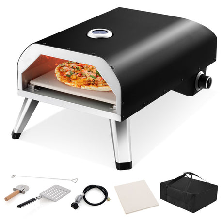 Costway | 15000 BTU Gas Pizza Oven with Pizza Stone Cutter Peel