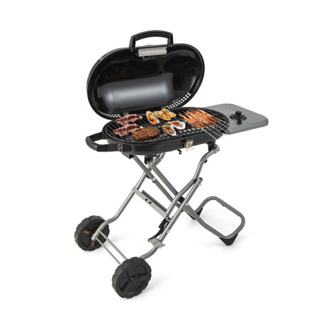 Costway | 15000 BTU Portable Propane BBQ Grill with Wheels and Side Shelf