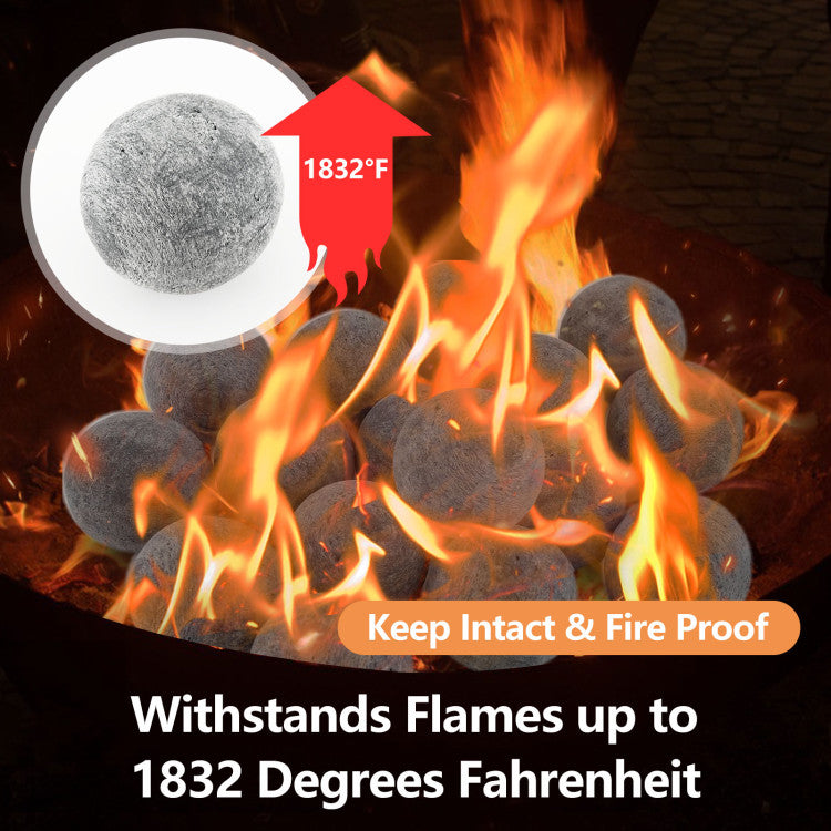 Costway | 15 Pieces Ceramic Fiber Fire Balls for Outdoor Use