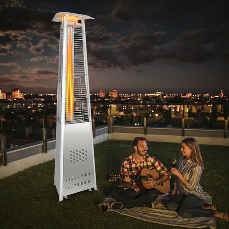 Costway | 42,000 BTU Stainless Steel Pyramid Patio Heater With Wheels
