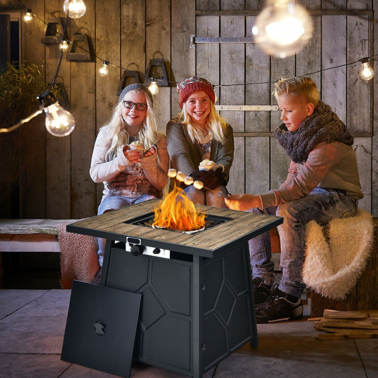 Costway | 40,000 BTU 28 Inches Propane Gas Fire Pit Table With Cover