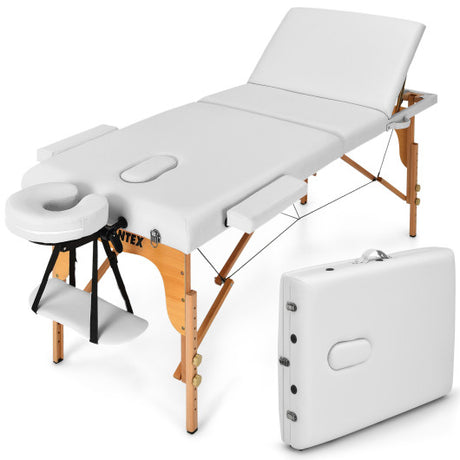 Costway | 3 Fold Portable Adjustable Massage Table with Carry Case