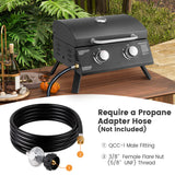Costway | 2-Burner Propane Gas Grill 20000 BTU Outdoor Portable with Thermometer