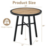 Costway | 29 Inch Patio Round Bistro Metal Table with Heavy-Duty Steel Frame