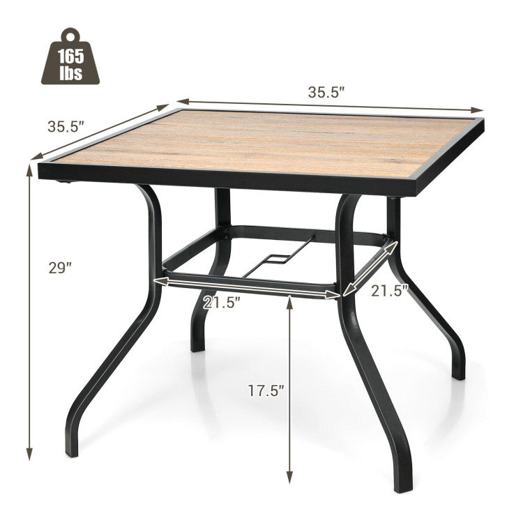 Costway | Patio Metal Square Dining Table for Garden and Poolside