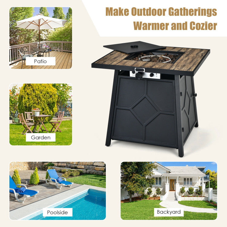 Costway | 40,000 BTU 28 Inches Propane Gas Fire Pit Table With Cover