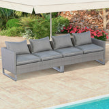 Costway | 2 Pieces Patio Furniture Sofa Set with Cushions and Sofa Clips