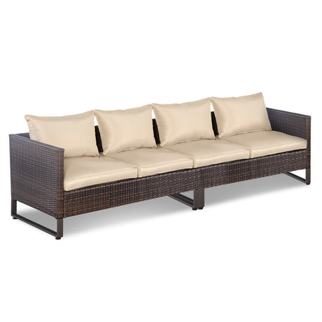 Costway | 2 Pieces Patio Furniture Sofa Set with Cushions and Sofa Clips