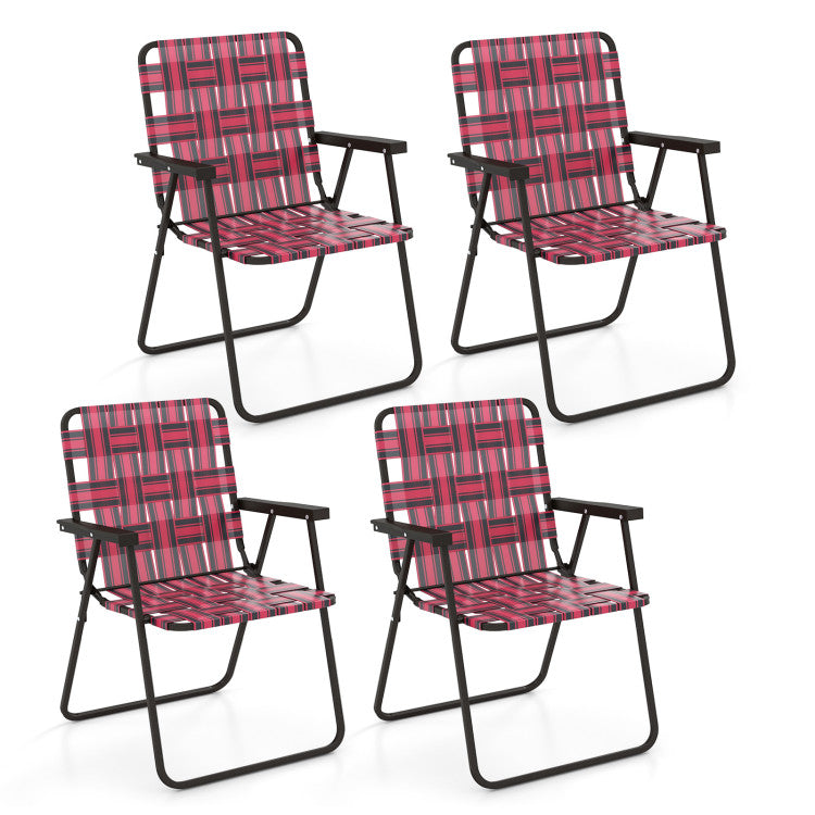 Costway | Folding Beach Chair Camping Lawn Webbing Chair