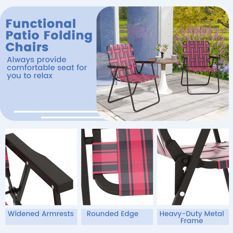Costway | Folding Beach Chair Camping Lawn Webbing Chair