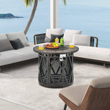Costway | 32 Inch 30000BTU Fire Pit Table with Fire Glasses and PVC Cover
