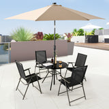 Costway | 34 Inch Patio Dining Table with 1.5 inch Umbrella Hole for Garden