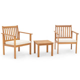 Costway | 3 Pieces Patio Wood Furniture Set with Soft Cushions for Porch