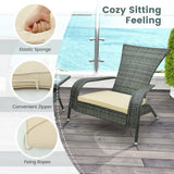 Costway | 3-Piece Wicker Adirondack Set with Comfy Seat Cushions