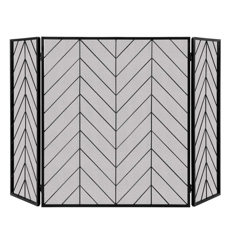 Costway | 3-Panel Metal Foldable Fireplace Screen with Metal Mesh