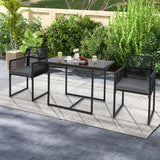 Costway | 3 Pieces Outdoor Dining Set with Folding Backrest and Seat Cushions