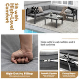 Costway | 3 Pieces Aluminum Patio Furniture Set with 6-Level Adjustable Backrest