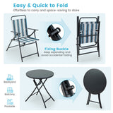 Costway | 3 Pieces Outdoor Folding Chair Set Portable Folding Chair Set