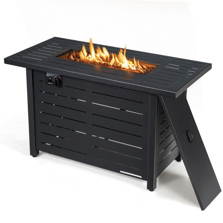 Costway | 42 Inch 60,000 BTU Rectangular Propane Fire Pit Table with Waterproof Cover
