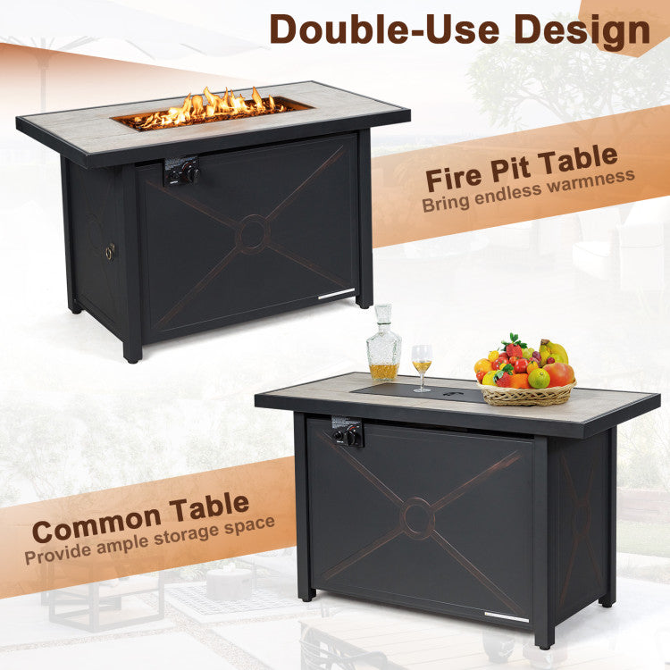 Costway | 42 Inch 60000 BTU Propane Fire Pit Table with Ceramic Tabletop