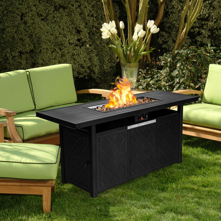 Costway | 57 Inch 50,000 BTU Rectangular Propane Outdoor Fire Pit Table