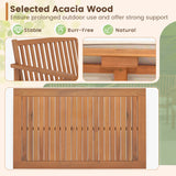 Costway | 4 Piece Patio Wood Furniture Set Acacia Wood Sofa Set with Loveseat