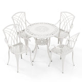 Costway | 5 Piece Patio Bistro Table Chair Set with Umbrella Hole and Aluminum Frame