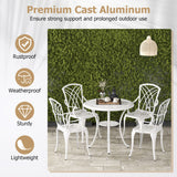 Costway | 5 Piece Patio Bistro Table Chair Set with Umbrella Hole and Aluminum Frame