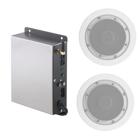Delta | 5SP-MU-3 Audio System, 2 White Speakers, Bluetooth