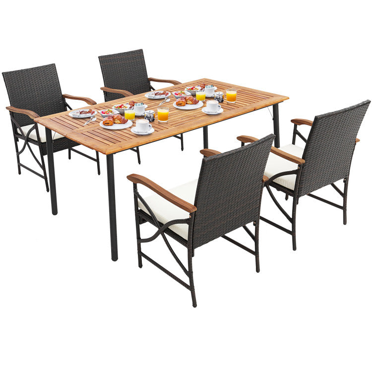 Costway | 5/7-Piece Outdoor Dining Set with Acacia Wood Table