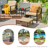 Costway | 5 Pieces Patio Wicker Conversation Set with Soft Cushions for Garden Yard