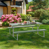 Costway | 6 Feet Picnic Table Bench Set with HDPE Tabletop for 8 Person