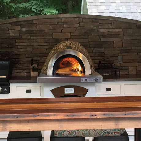 HPC | Villa Series - Forno de Pizza Dual Fuel Wood & Gas Built-In Glass Tile Pizza Oven