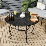Costway | 35.5 Feet Patio Steel Fire Pit Dining Table With Cooking BBQ Grate