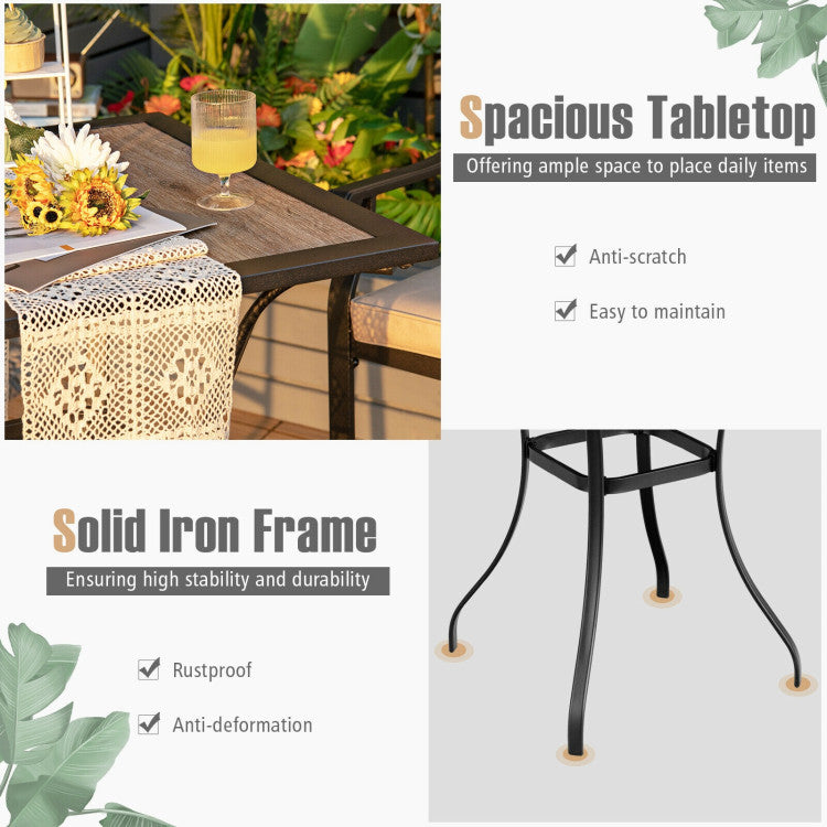 Costway | Patio Square Bar Table for Garden Backyard