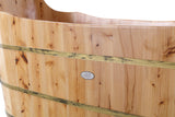 ALFI | AB1103 59" Free Standing Cedar Wood Bathtub with Bench