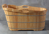 ALFI | AB1187 57" Free Standing Rubber Wooden Soaking Bathtub with Headrest