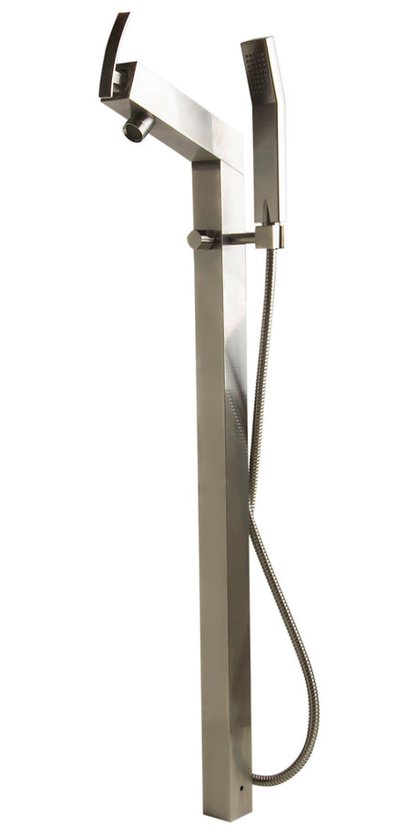 ALFI | AB2728-BN Brushed Nickel Floor Mounted Tub Filler + Mixer /w additional Hand Held Shower Head