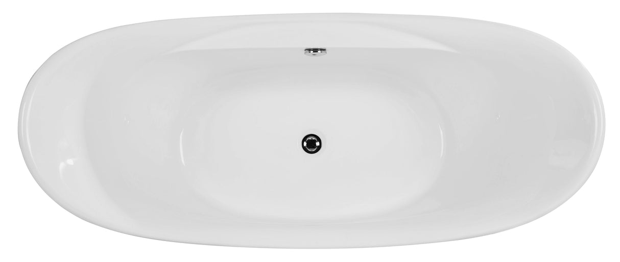 ALFI | AB8803 68 inch White Oval Acrylic Free Standing Soaking Bathtub