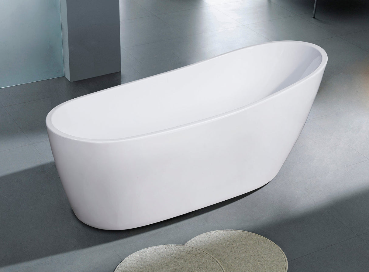 ALFI | AB8826 68 inch White Oval Acrylic Free Standing Soaking Bathtub