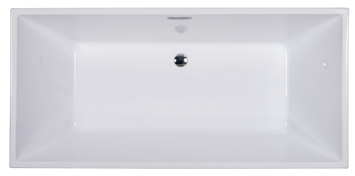 ALFI | AB8832 67 inch White Rectangular Acrylic Free Standing Soaking Bathtub