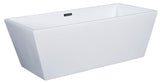 ALFI | AB8833 59 inch White Rectangular Acrylic Free Standing Soaking Bathtub