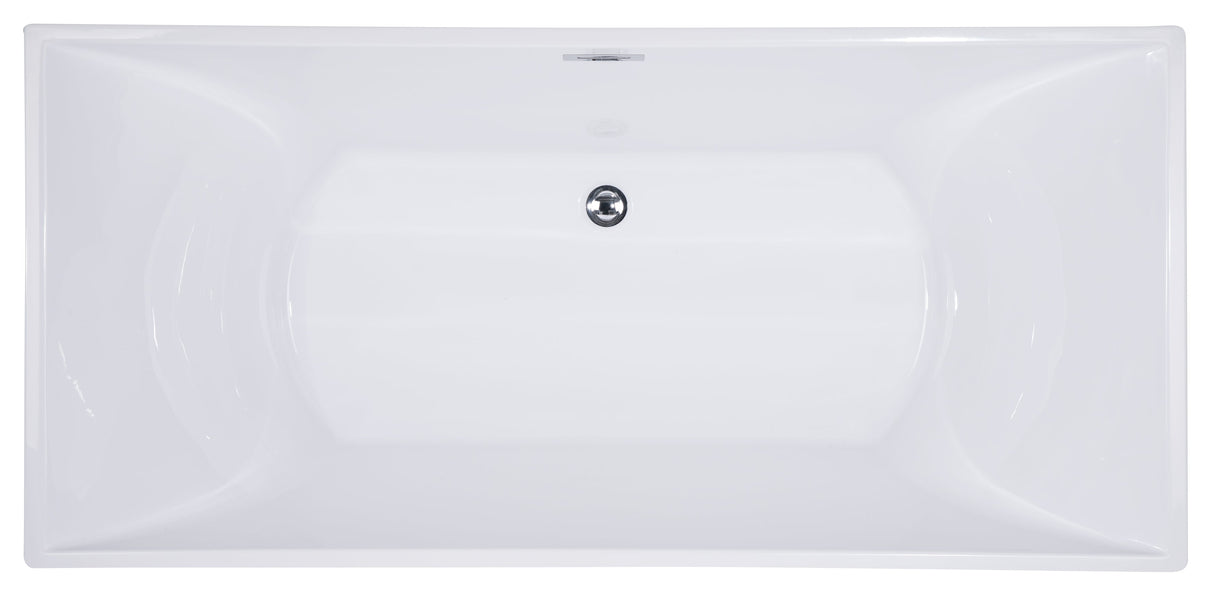 ALFI | AB8840 67 inch White Rectangular Acrylic Free Standing Soaking Bathtub