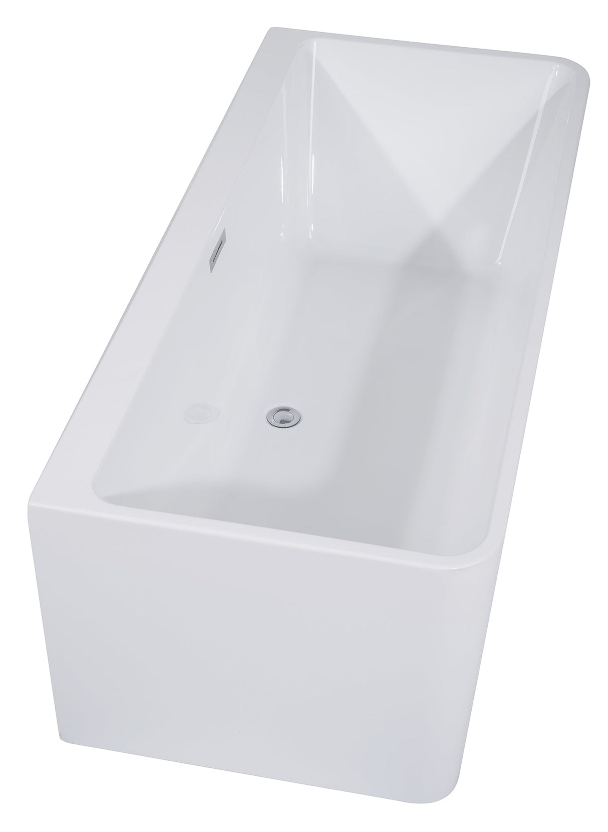 ALFI | AB8858 59 inch White Rectangular Acrylic Free Standing Soaking Bathtub