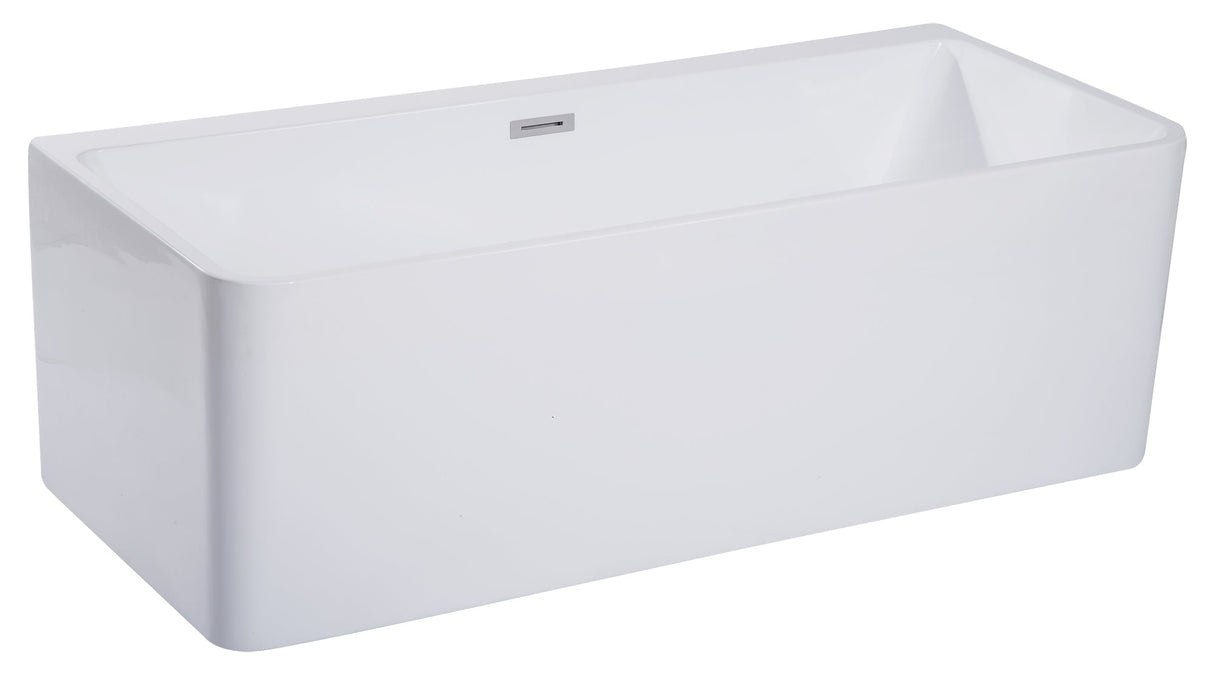 ALFI | AB8859 67 inch White Rectangular Acrylic Free Standing Soaking Bathtub